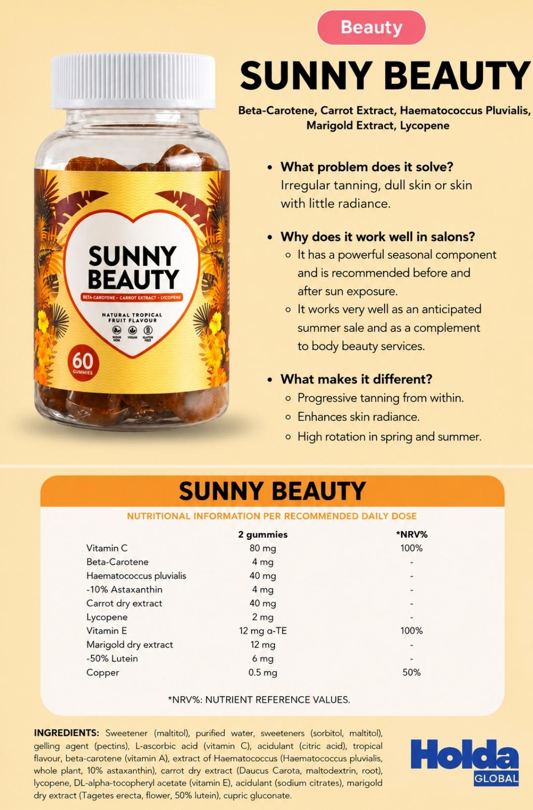 Sunny Beauty product information artwork